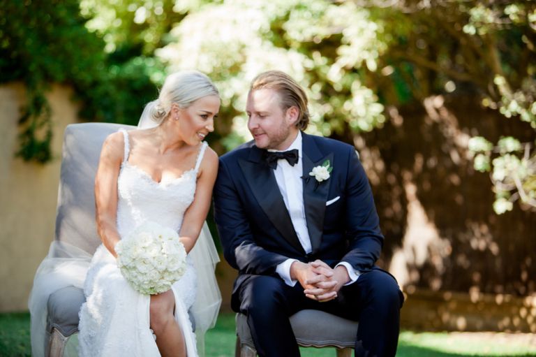 Bride and groom at their wedding
