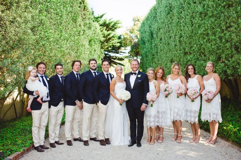 bridal party outdoors