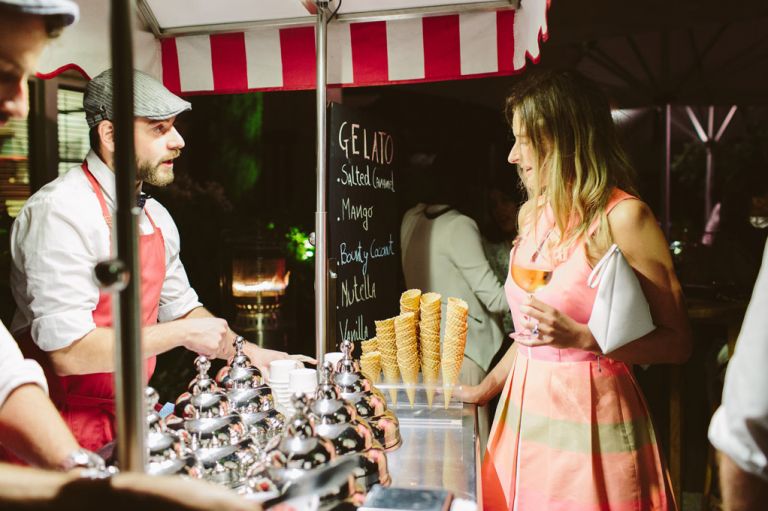 Wedding gelato cart
