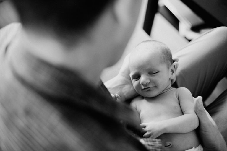 newborn baby snuggles